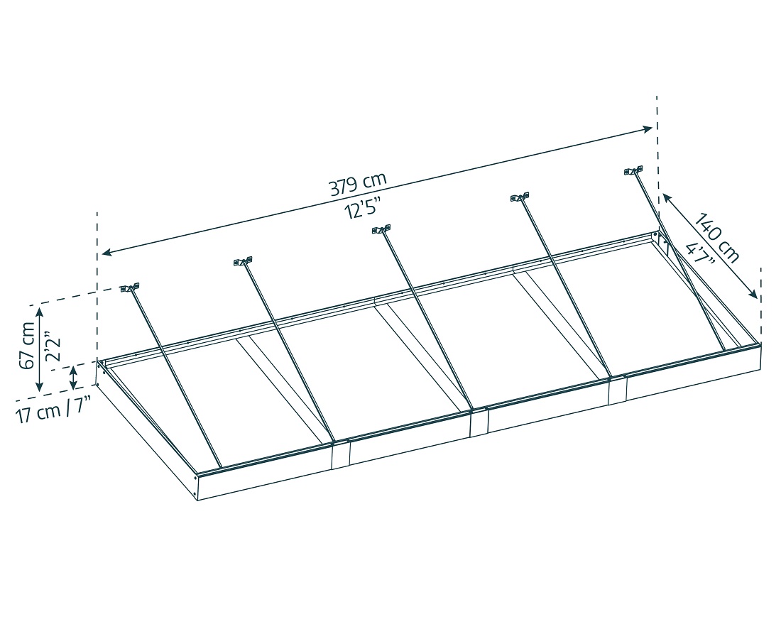 Palram - Canopia 12 x 5 Foot Sophia XL 4000 Grey and White Awning