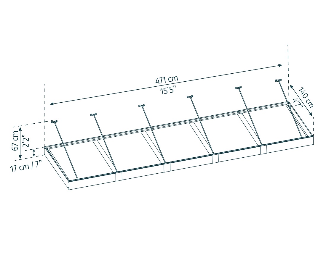 Palram - Canopia 15 x 5 Foot Sophia XL 5000 Grey and White Awning
