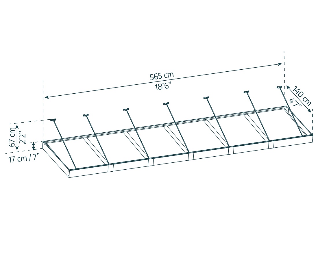 Palram - Canopia 19 x 5 Foot Sophia XL 6000 Grey and White Awning