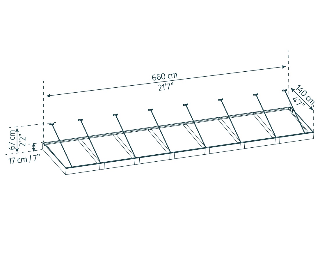 Palram - Canopia 22 x 5 Foot Sophia XL 7000 Grey and White Awning