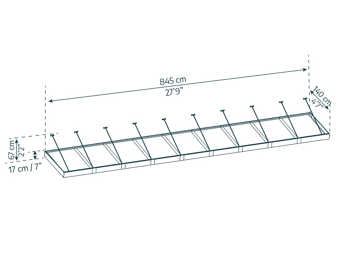 Palram - Canopia 28 x 5 Foot Sophia XL 9000 Grey and White Awning