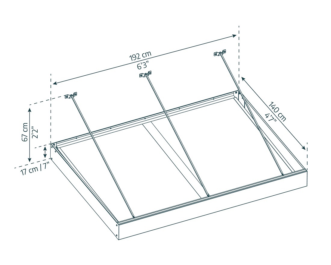Palram - Canopia 6 x 5 Foot Sophia XL 2000 Grey and White Awning