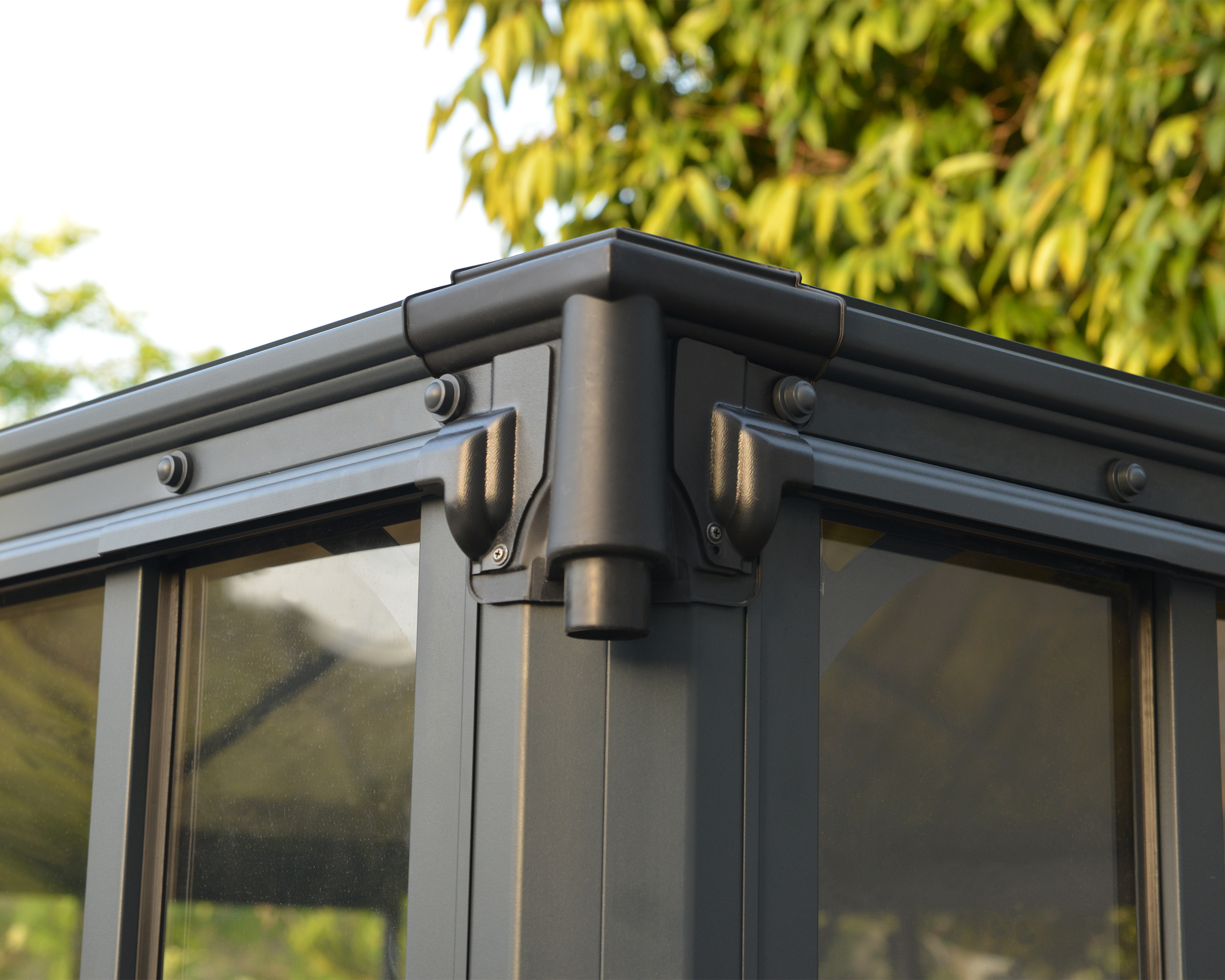 Canopia 10 x 14 Foot Ledro Enclosed Gazebo with Screen Doors - Grey