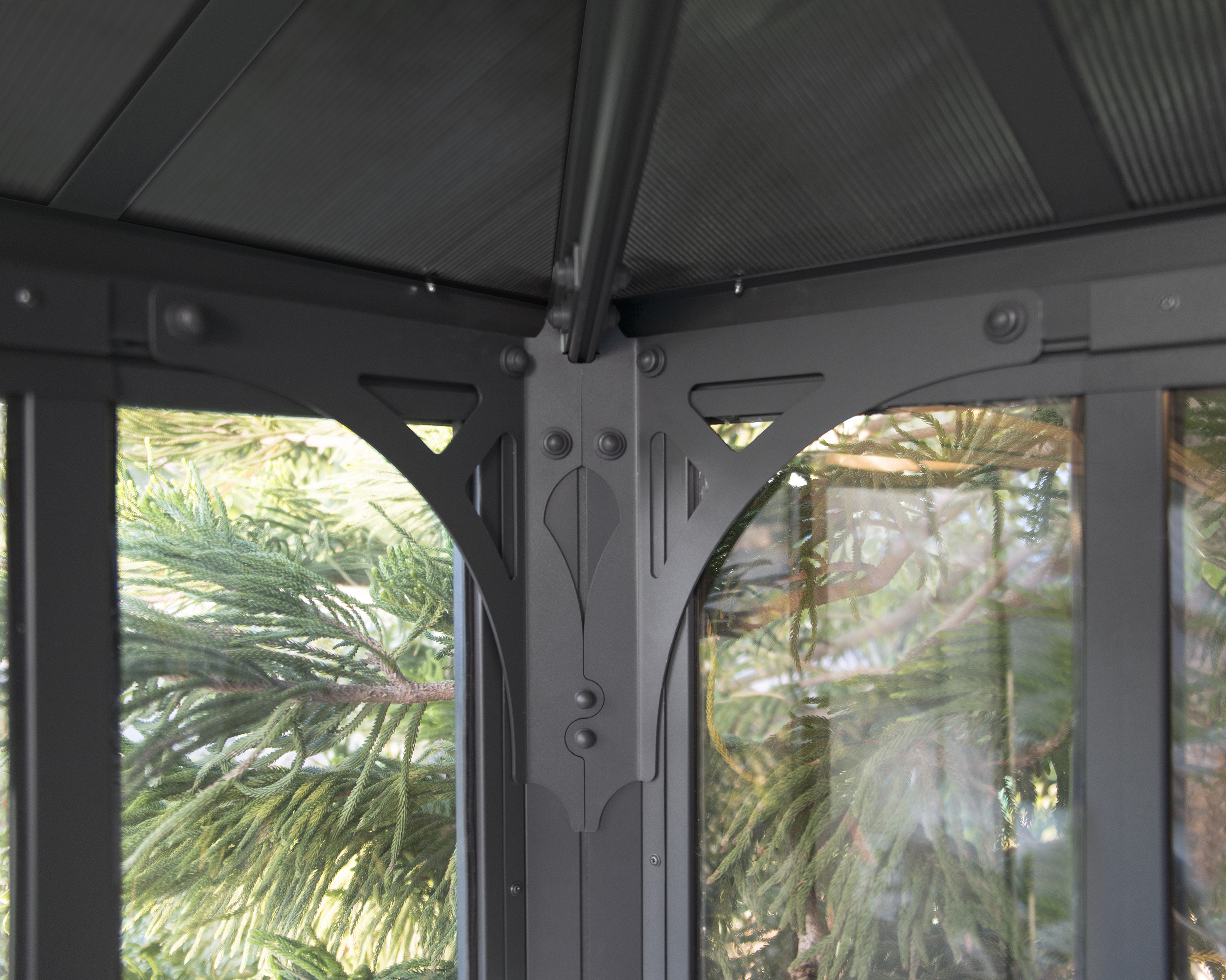 Canopia 10 x 14 Foot Ledro Enclosed Gazebo with Screen Doors - Grey