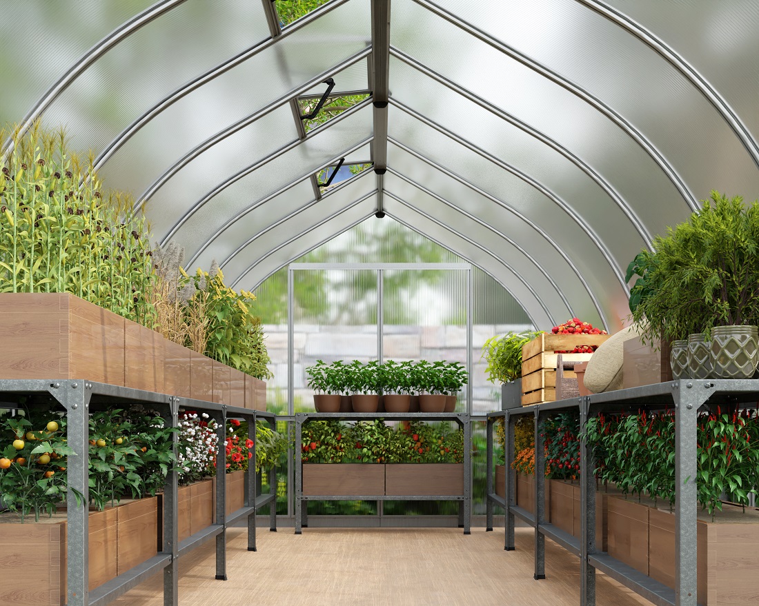 Palram - Canopia Bella 8 x 24 Foot Silver Hobby Greenhouse