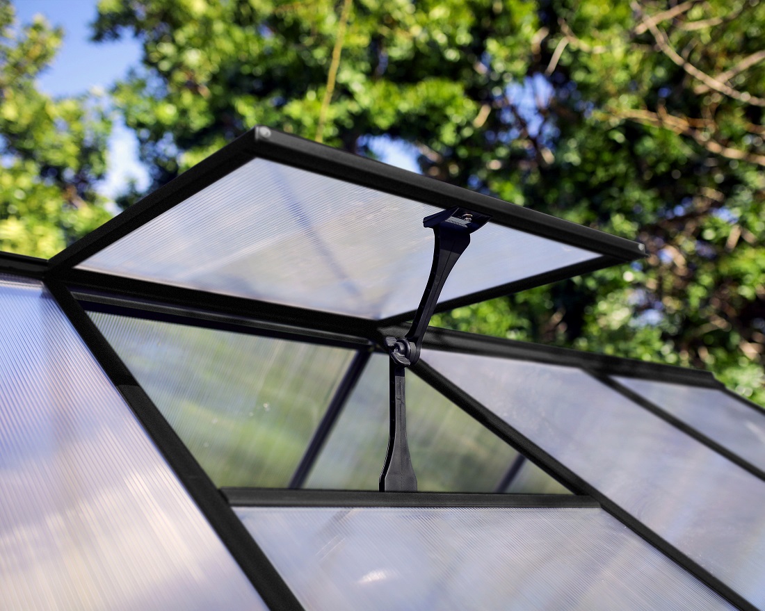 Palram - Canopia  6 x 8 Foot Black Hybrid Greenhouse