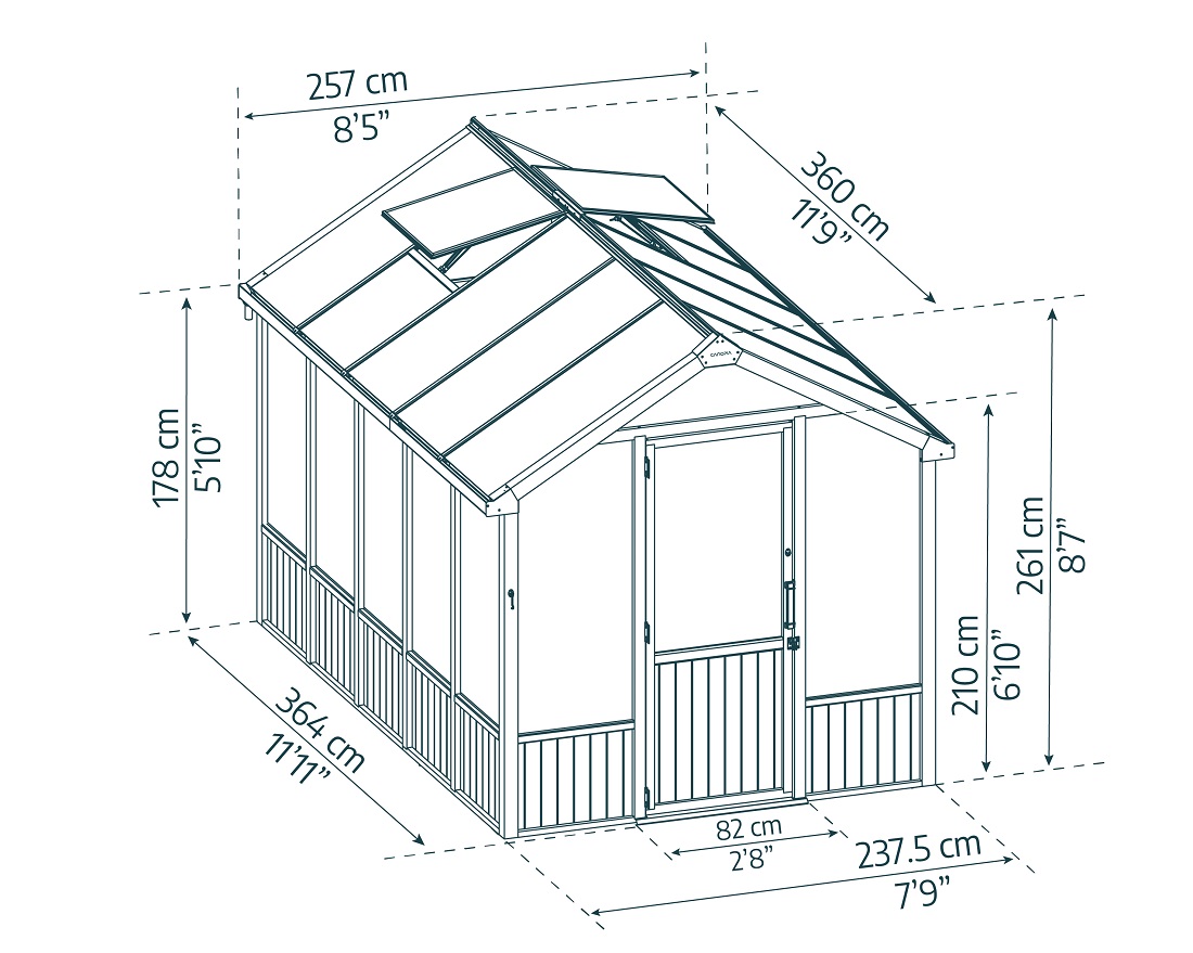 Palram - Canopia Natura 8 x 12 Foot Cedar Greenhouse