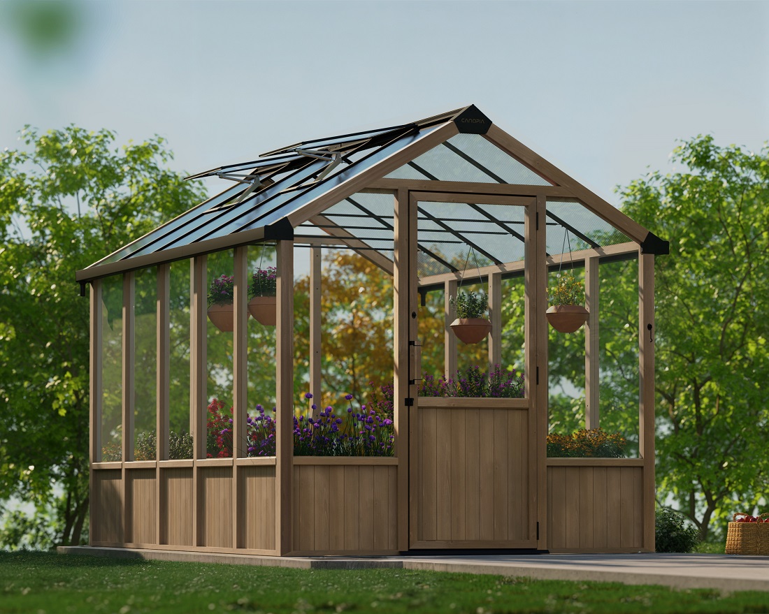 Palram - Canopia Natura 8 x 12 Foot Cedar Greenhouse