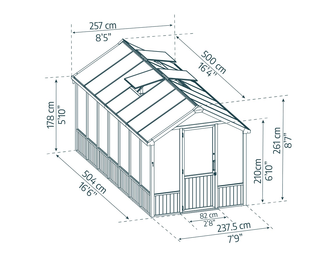 Palram - Canopia Natura 8 x 17 Foot Cedar Greenhouse