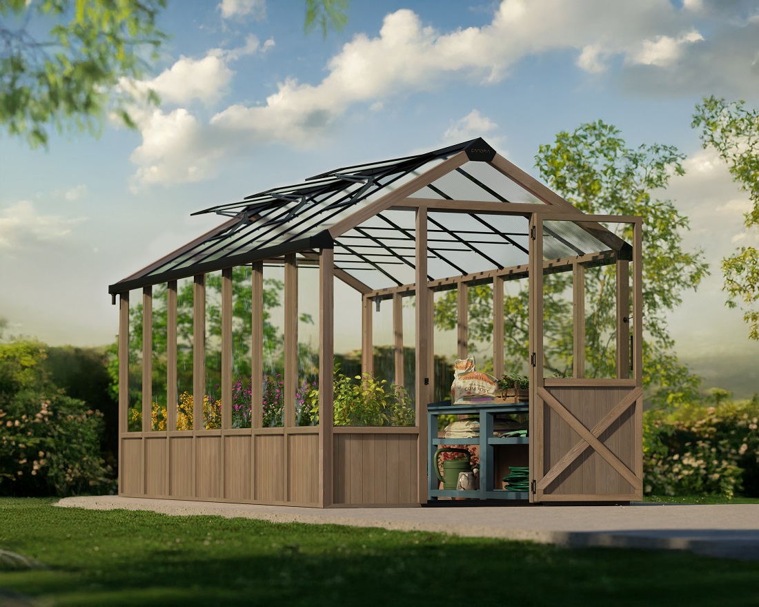 Palram - Canopia Natura 8 x 17 Foot Cedar Greenhouse