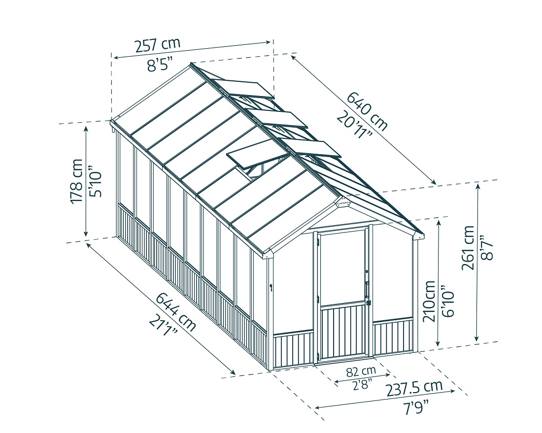 Palram - Canopia Natura 8 x 22 Foot Cedar Greenhouse