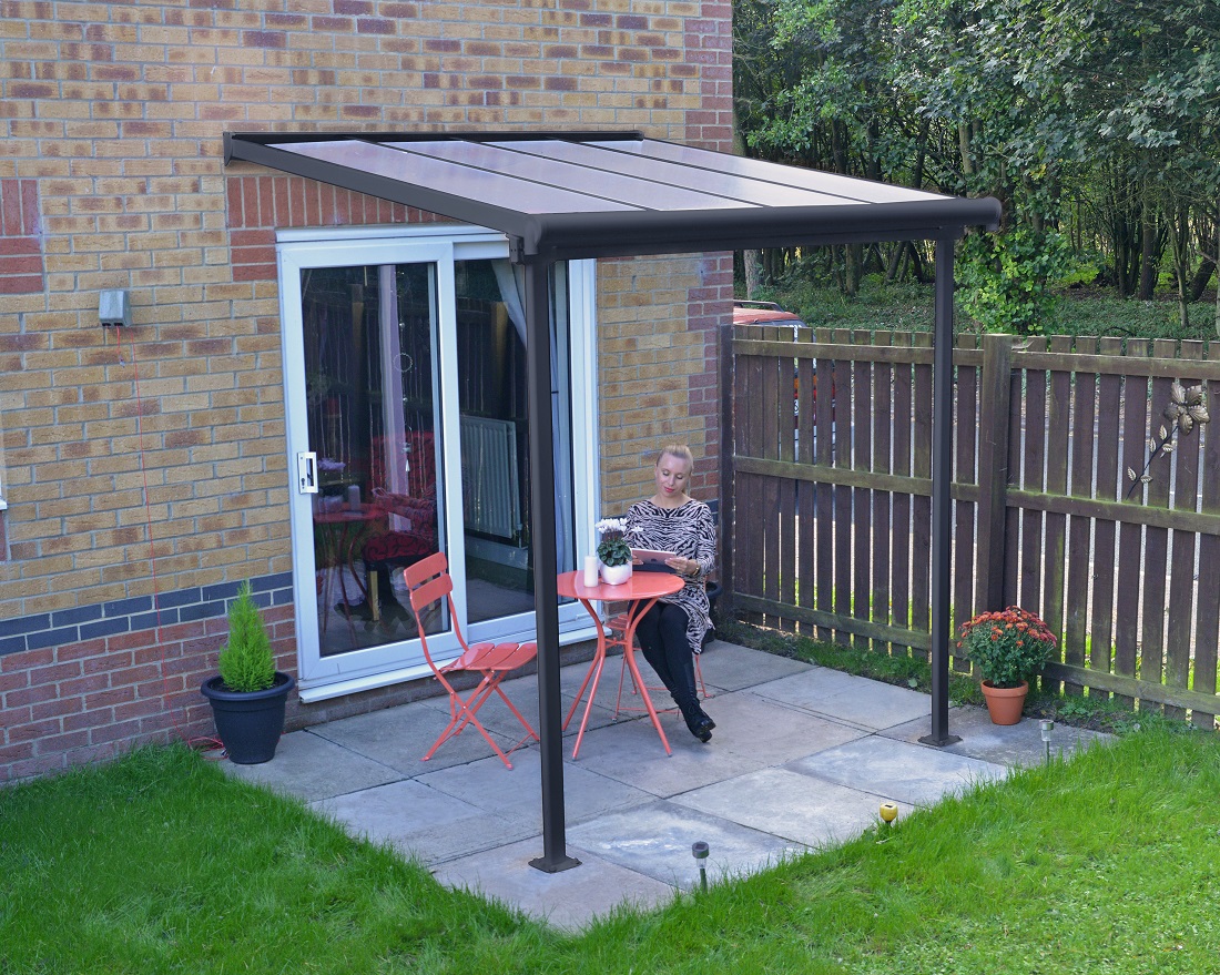 Palram - Canopia Sierra 8 x 8 Foot Grey Patio Cover