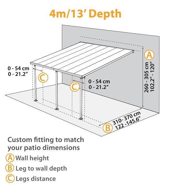 Palram - Canopia Feria 13 x 40 Patio Cover - 702662