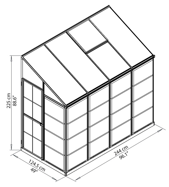 Palram - Canopia Hybrid Lean-To 4 x 8 - 704052