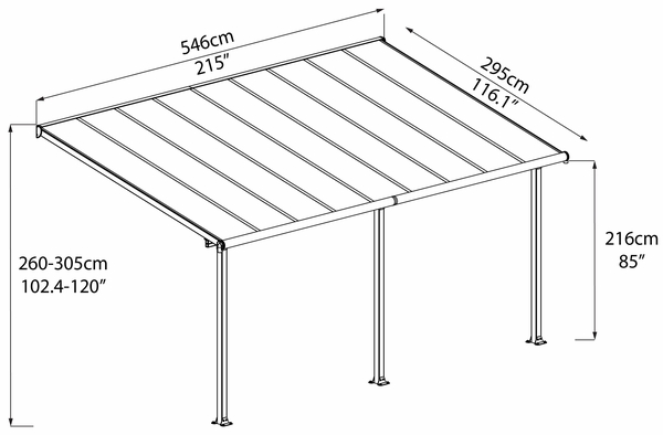 Palram - Canopia Olympia 10 x 18 Patio Cover - 704574