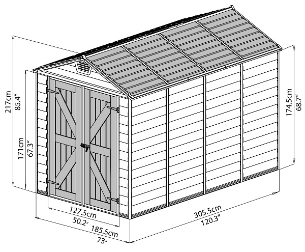 Palram - Canopia SkyLight 6 x 10 Storage Shed