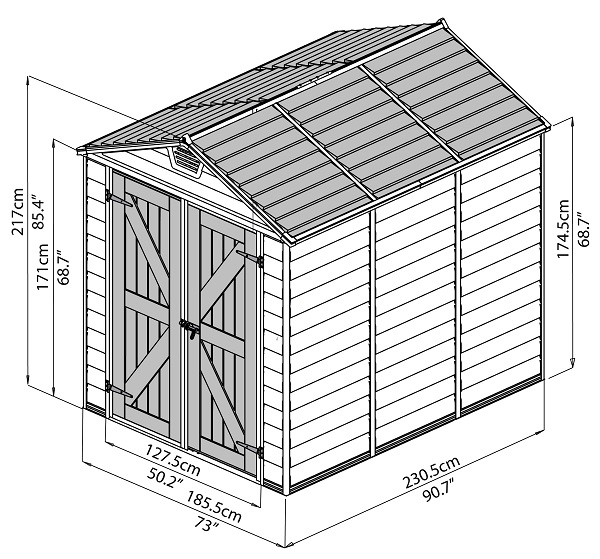 Palram - Canopia SkyLight 6 x 8 Storage Shed