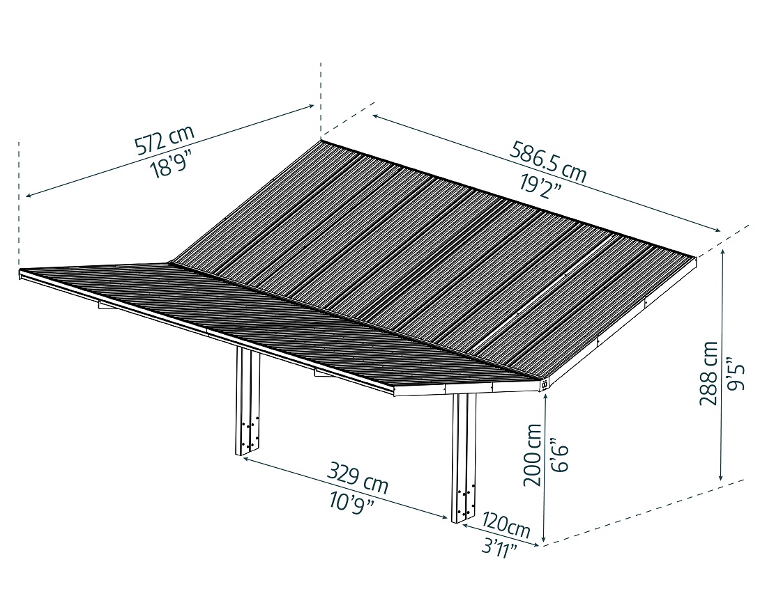 Palram - Canopia Sydney Wave Wing-Style Double Carport