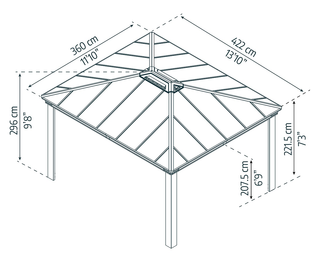 Palram - Canopia 12 x 14 Foot Dallas 4300 Gazebo