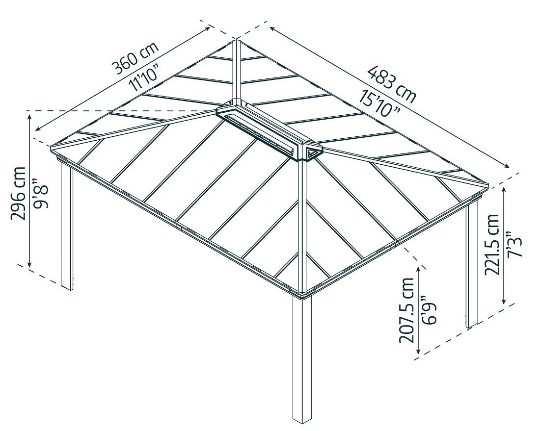 Palram - Canopia 12 x 16 Foot Dallas 4300 Gazebo