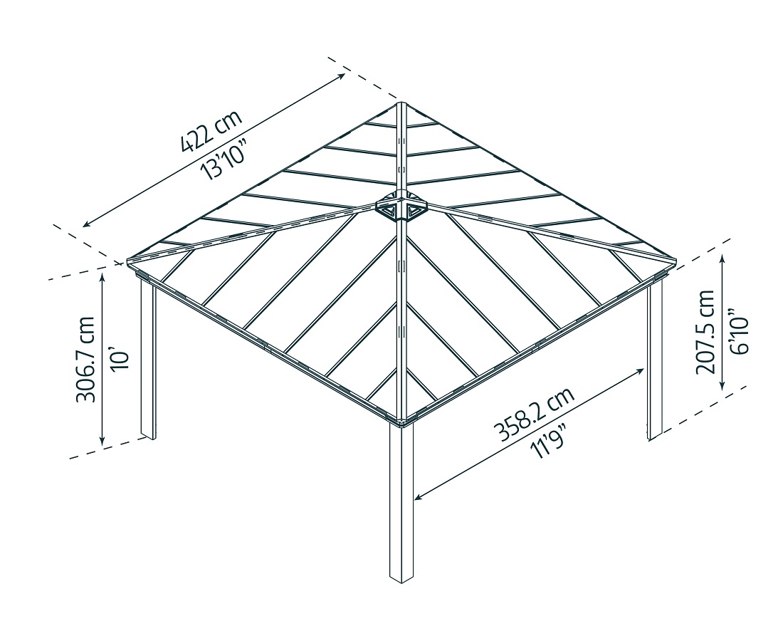 Canopia 14 x 14 Foot Dallas Gazebo Kit