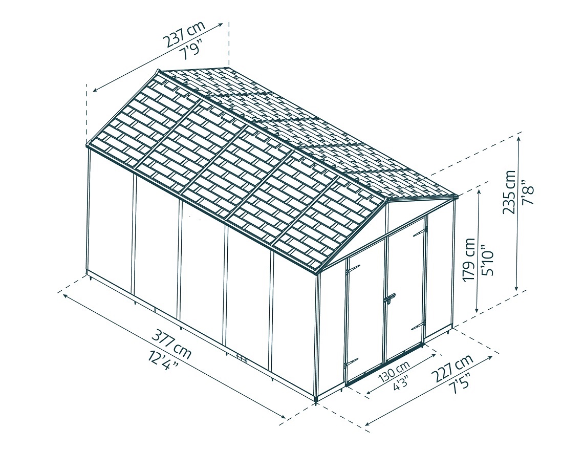 Palram - Canopia 8 x 13 Foot Rubicon Shed