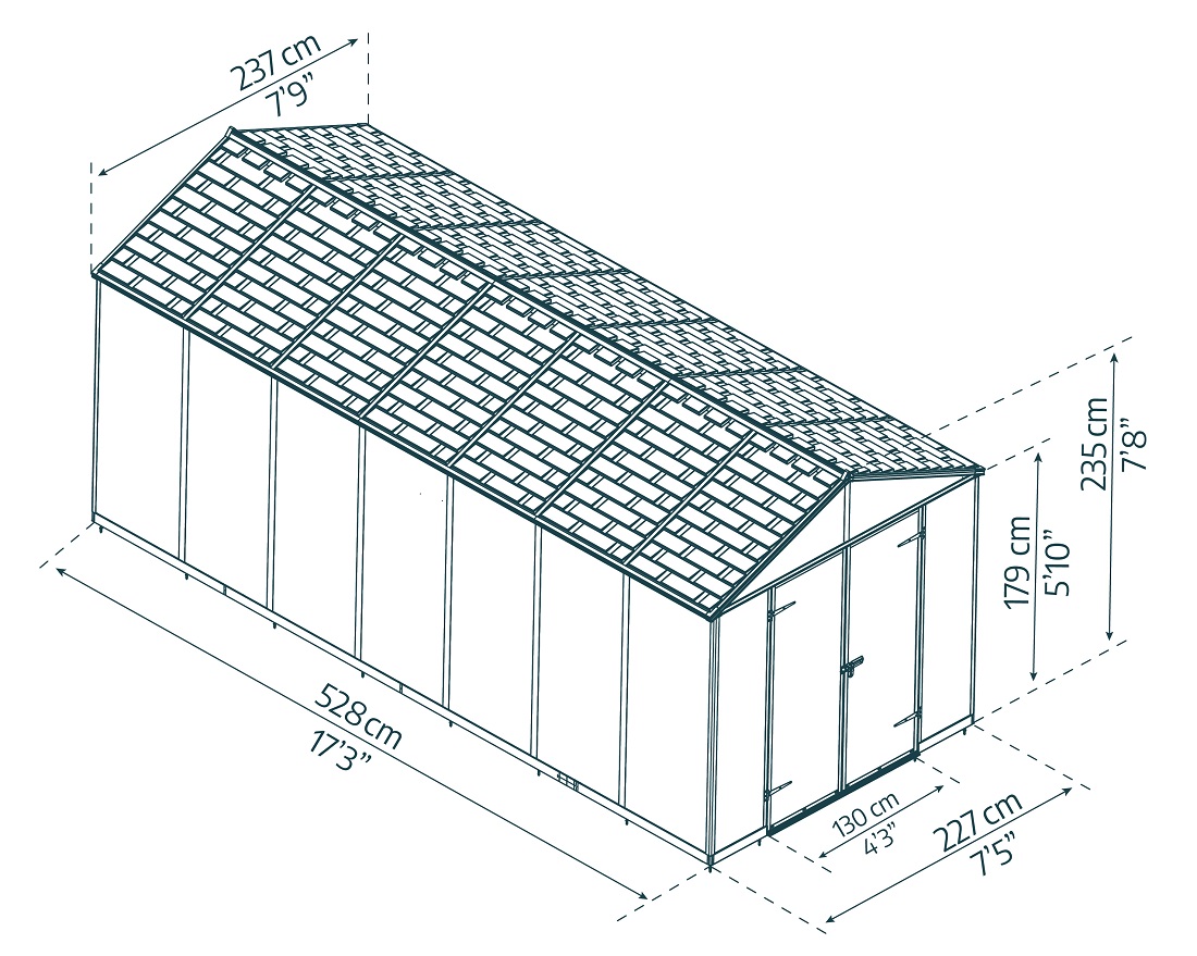 Palram - Canopia 8 x 18 Foot Rubicon Shed