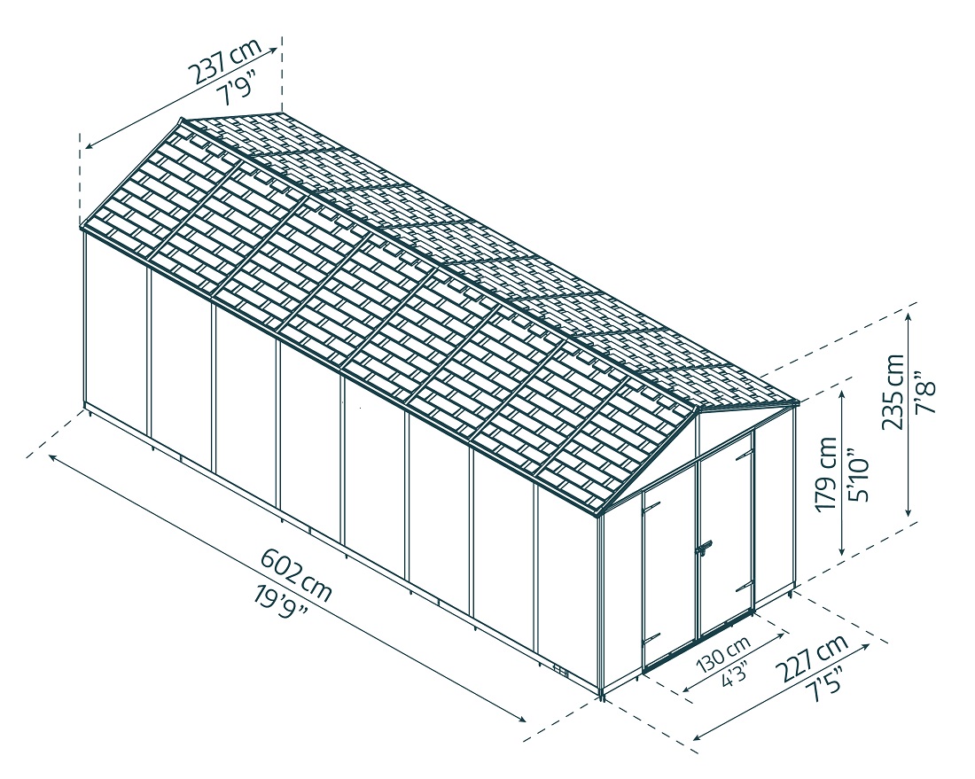 Palram - Canopia 8 x 20 Foot Rubicon Shed