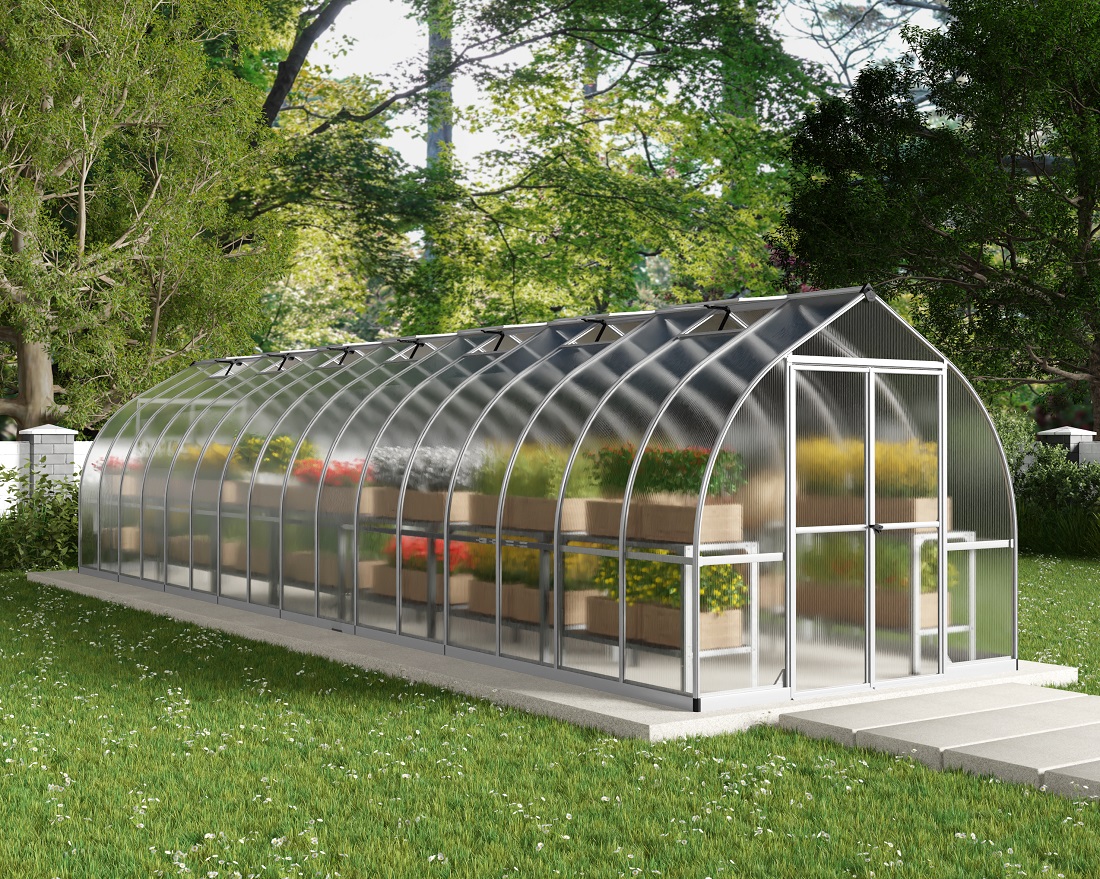 Palram - Canopia Bella 8 x 32 Foot Silver Hobby Greenhouse
