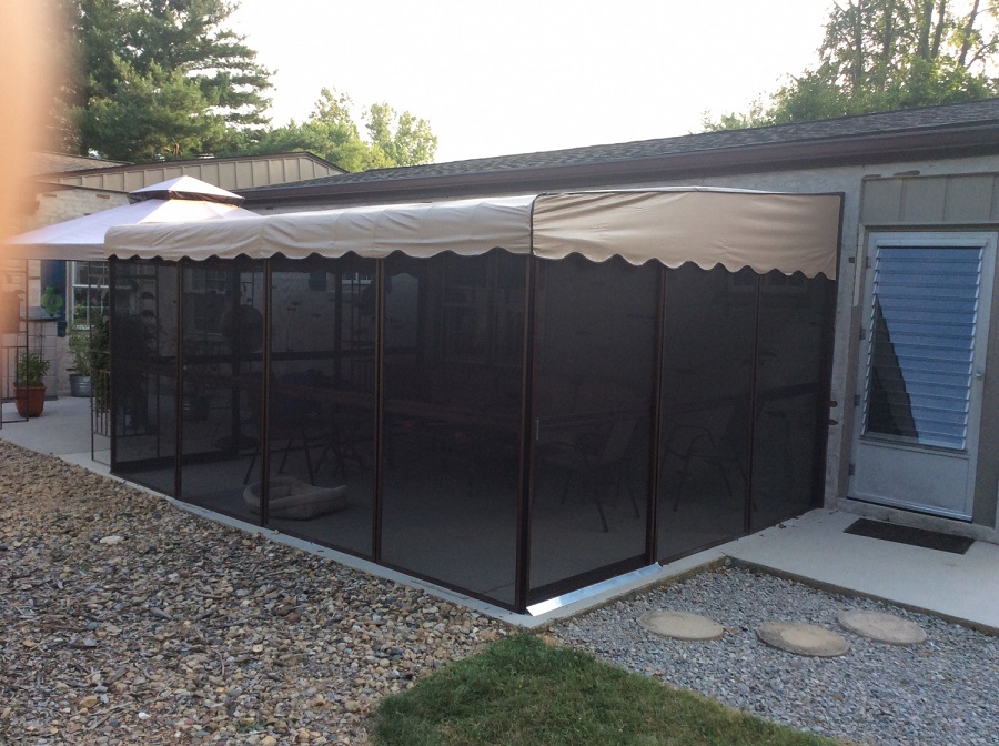 Patio-Mate Screened Enclosure - Chestnut / Almond Color