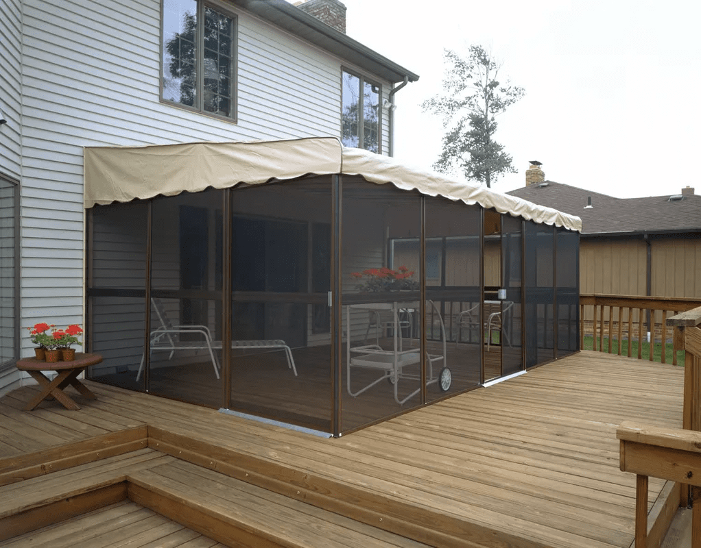 Patio-Mate Screened Enclosure - Chestnut / Almond Color