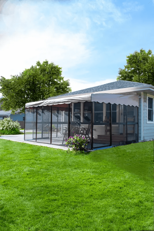 Patio-Mate Screened Enclosure - White / Gray Color