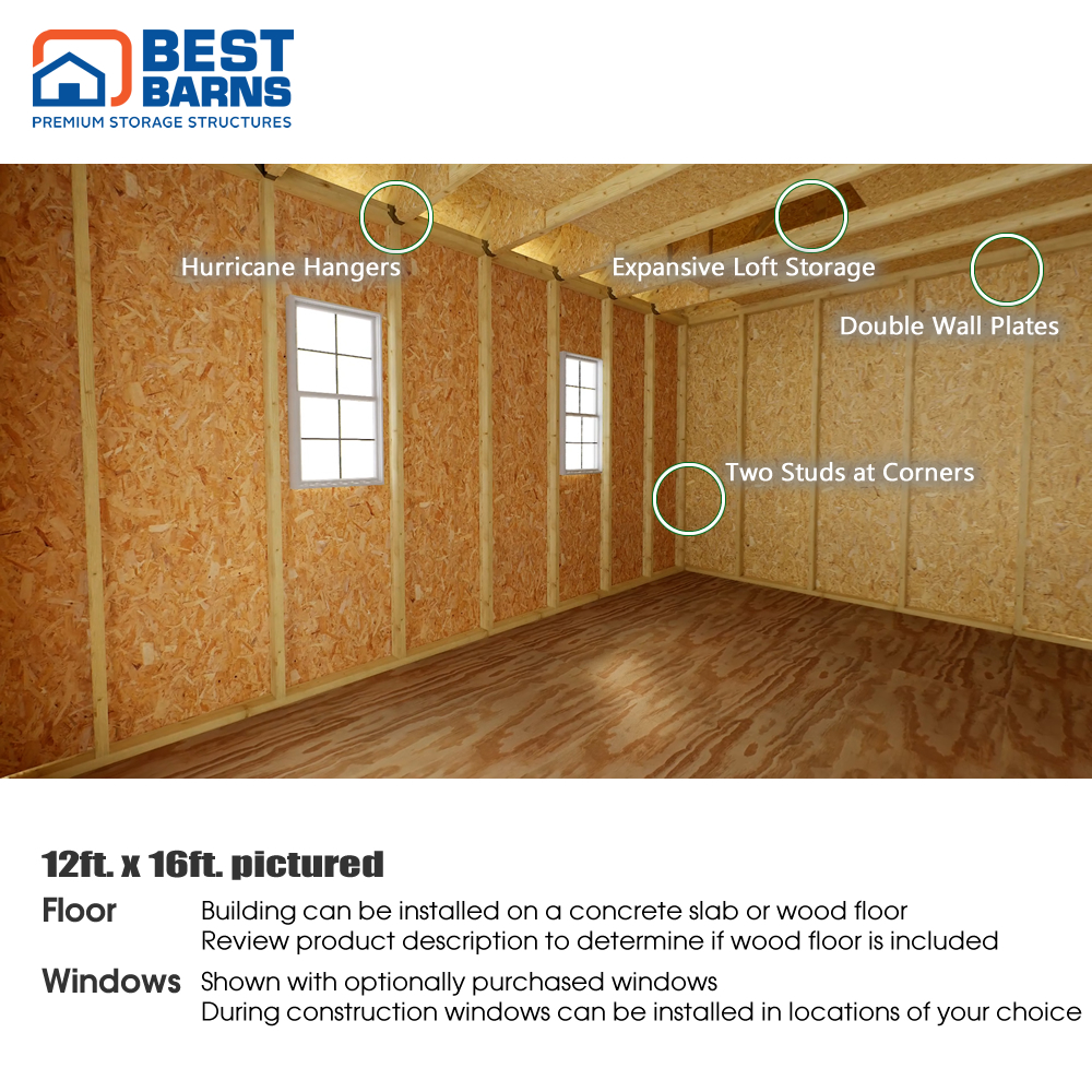 Best Barns 12 x 24 Planner Paradise Wood Shed with Sliding Doors
