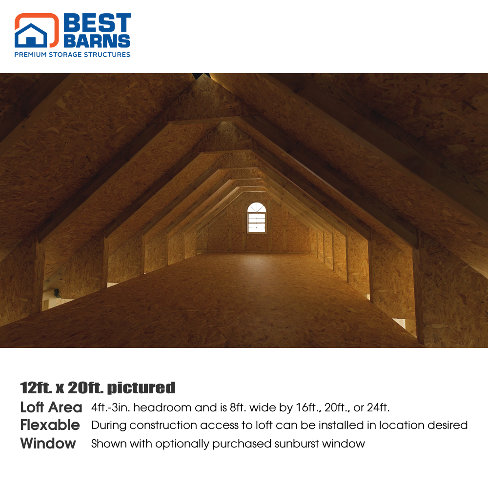Best Barns 12 x 20 Foot Planner Paradise Wood Shed with Transom Doors