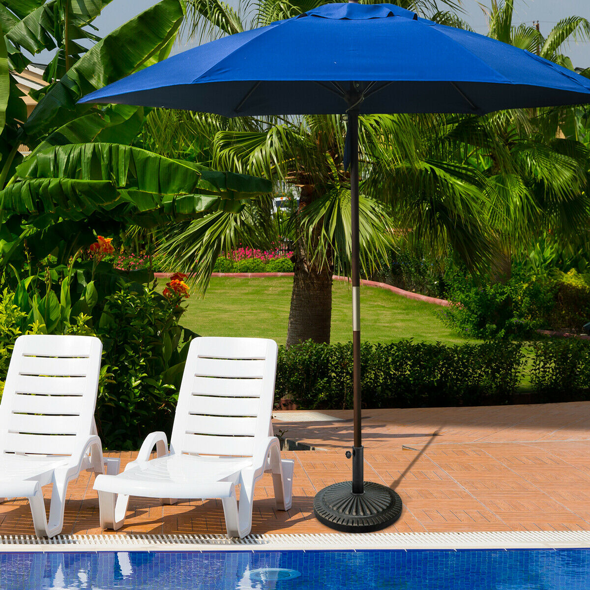 Costway 19 Inch Heavy-Duty Market Patio Umbrella Base - 32 Pounds