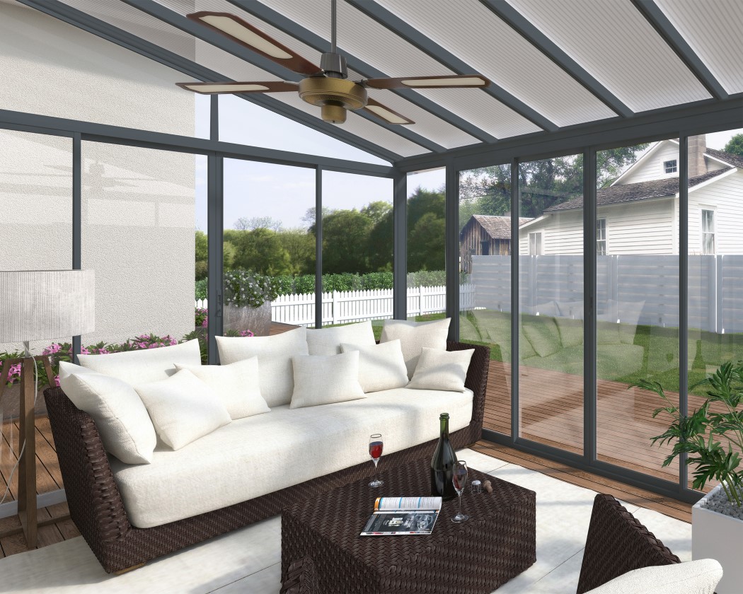 Palram - Canopia 13 x 14 Foot Grey SanRemo Patio Enclosure