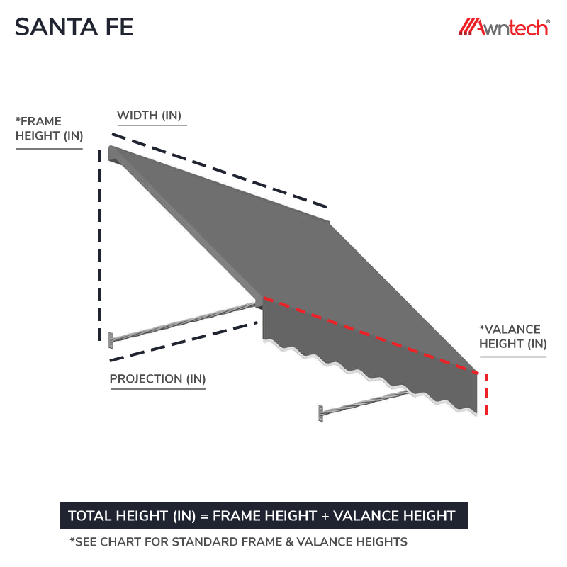 Awntech 8 Foot Santa Fe Fixed Window and Entry Awning