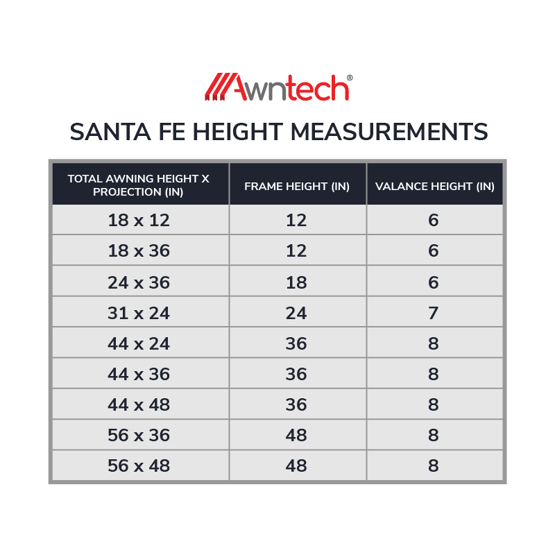 Awntech 8 Foot Santa Fe Fixed Window and Entry Awning