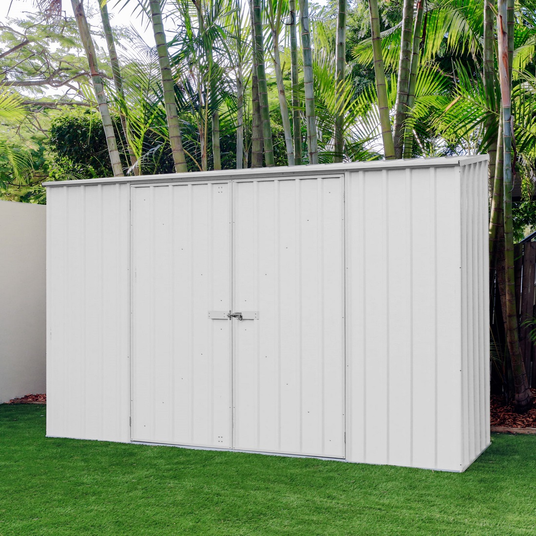 Absco Space Saver 10 x 2.5 Foot Metal Garden Shed - Surfmist