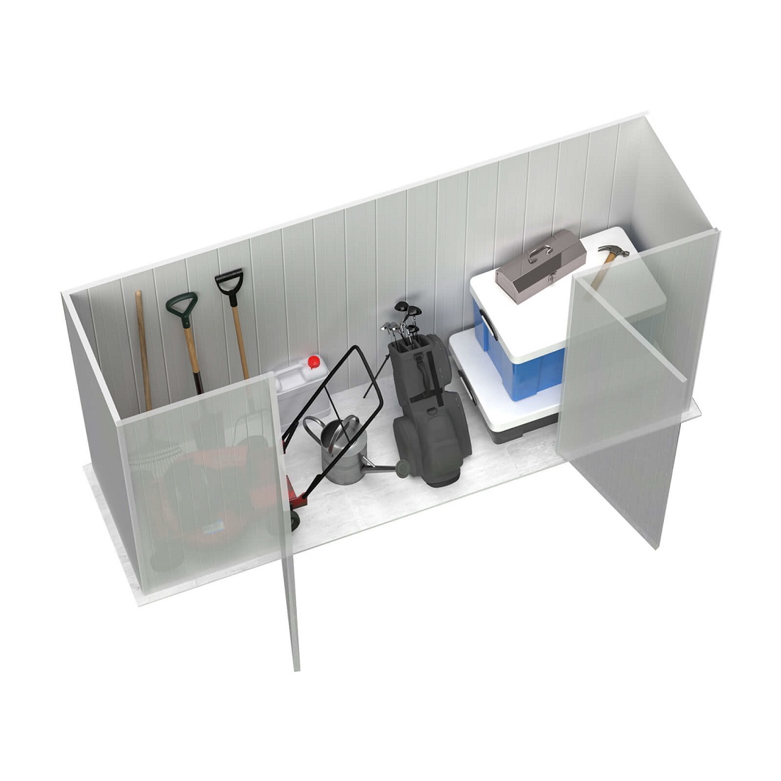 Absco Space Saver 10 x 2.5 Foot Metal Garden Shed - Surfmist