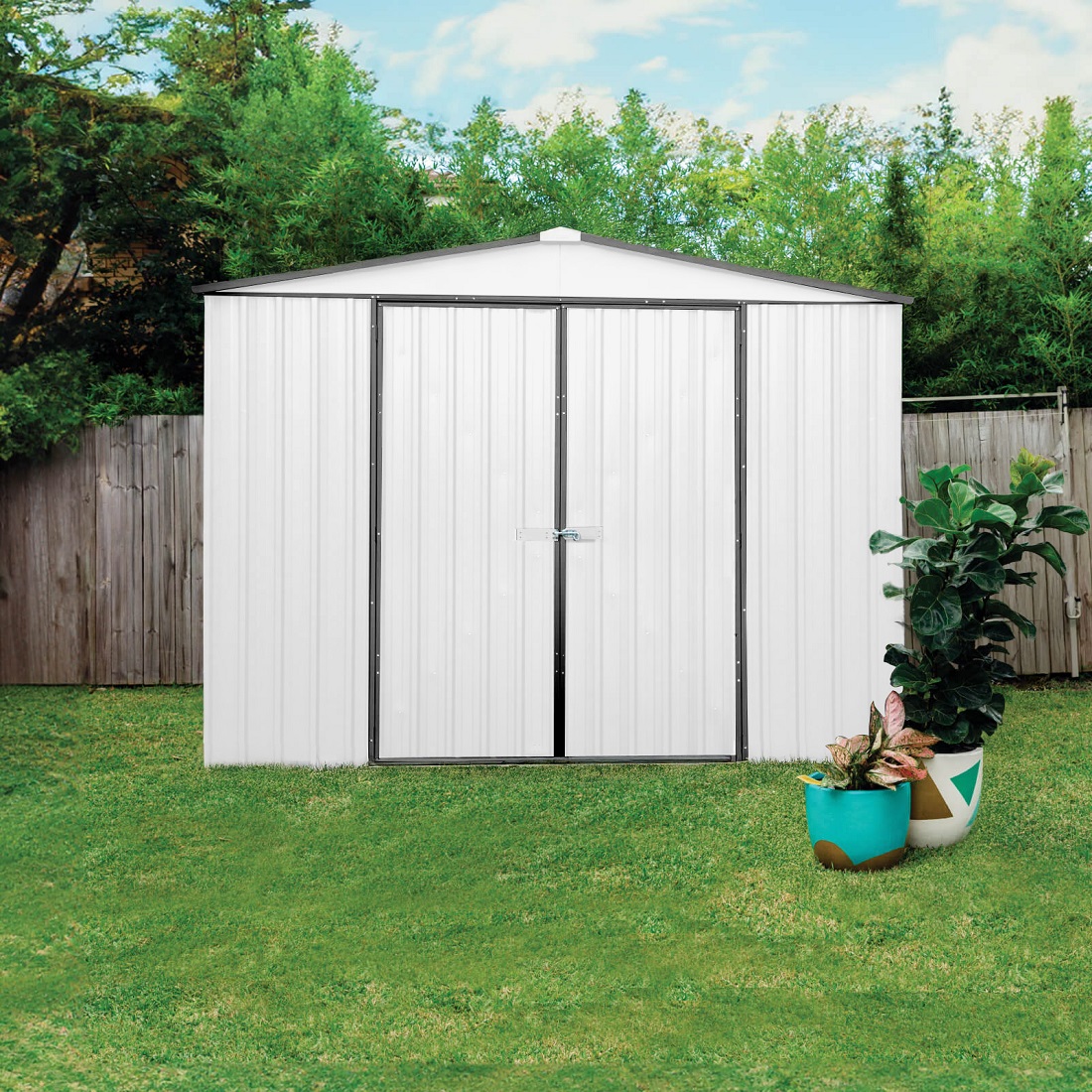 Absco Regent 10 x 12 Foot Surfmist Metal Garden Storage Shed