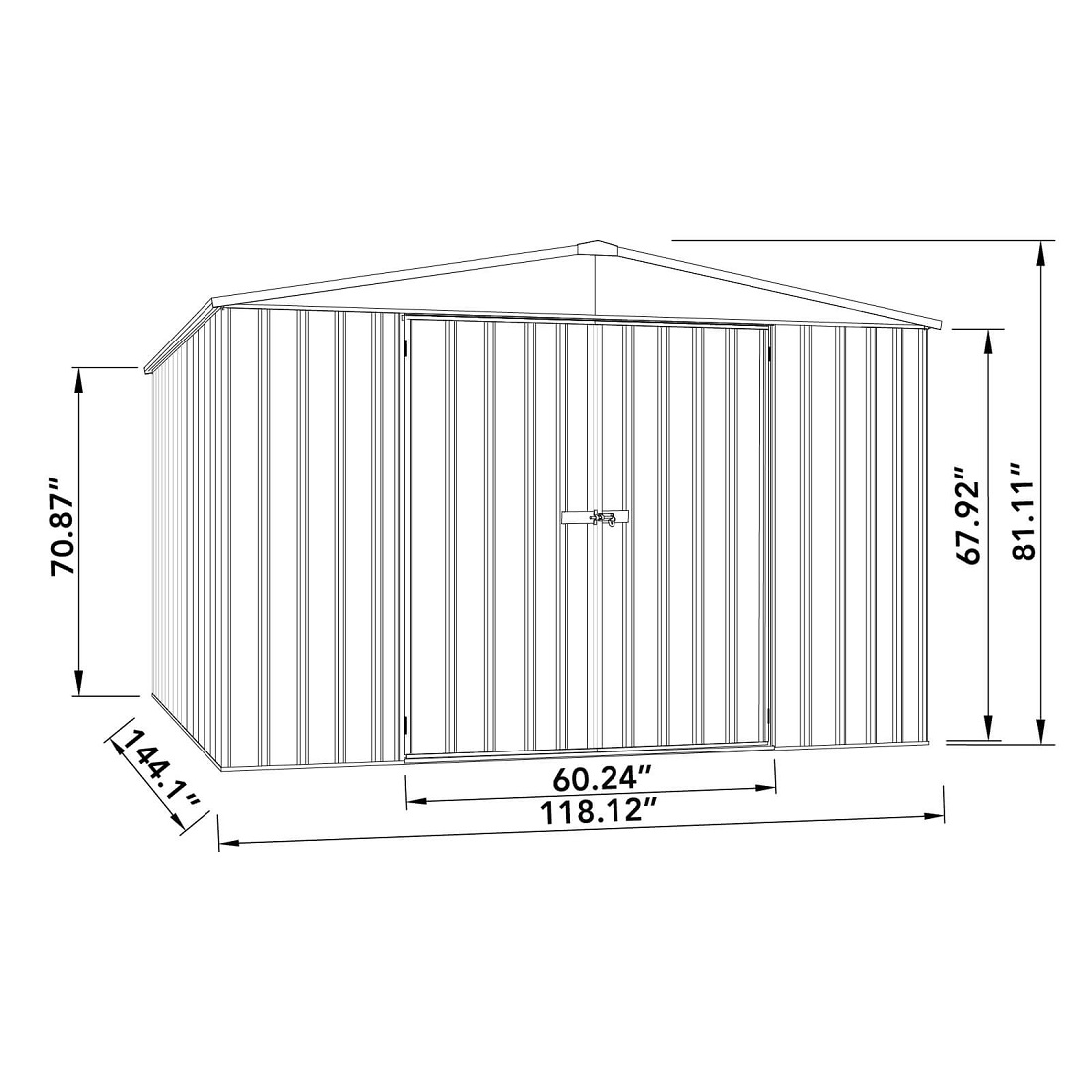 Absco Regent 10 x 12 Foot Surfmist Metal Garden Storage Shed
