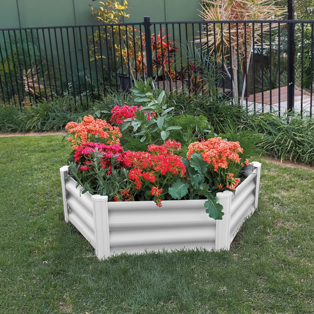 Absco The Organic Garden Co 39 Inch Hakea Metal Hexagonal Garden Bed