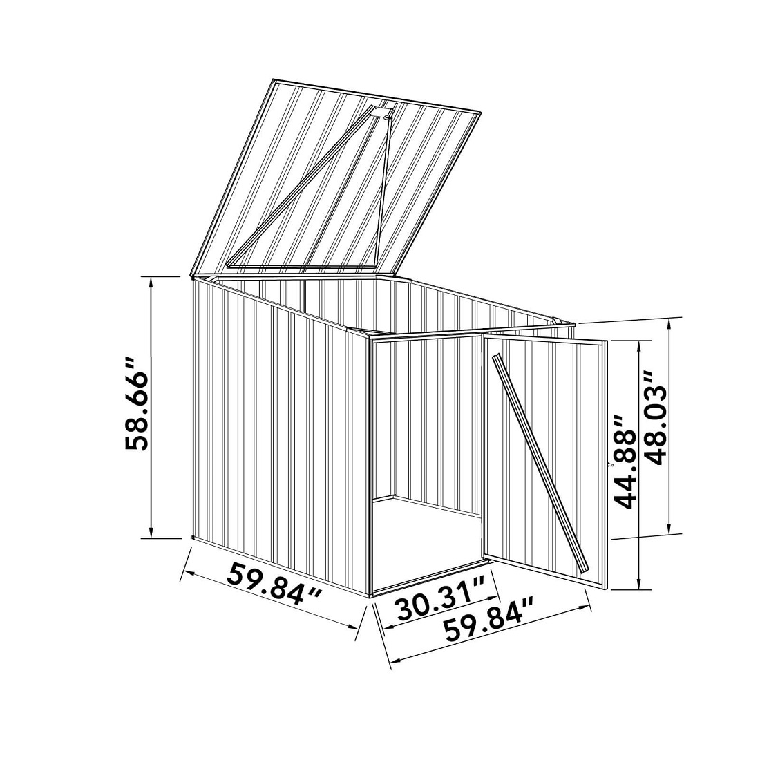 Absco 5 x 5 Foot Multipurpose Utility Metal Shed