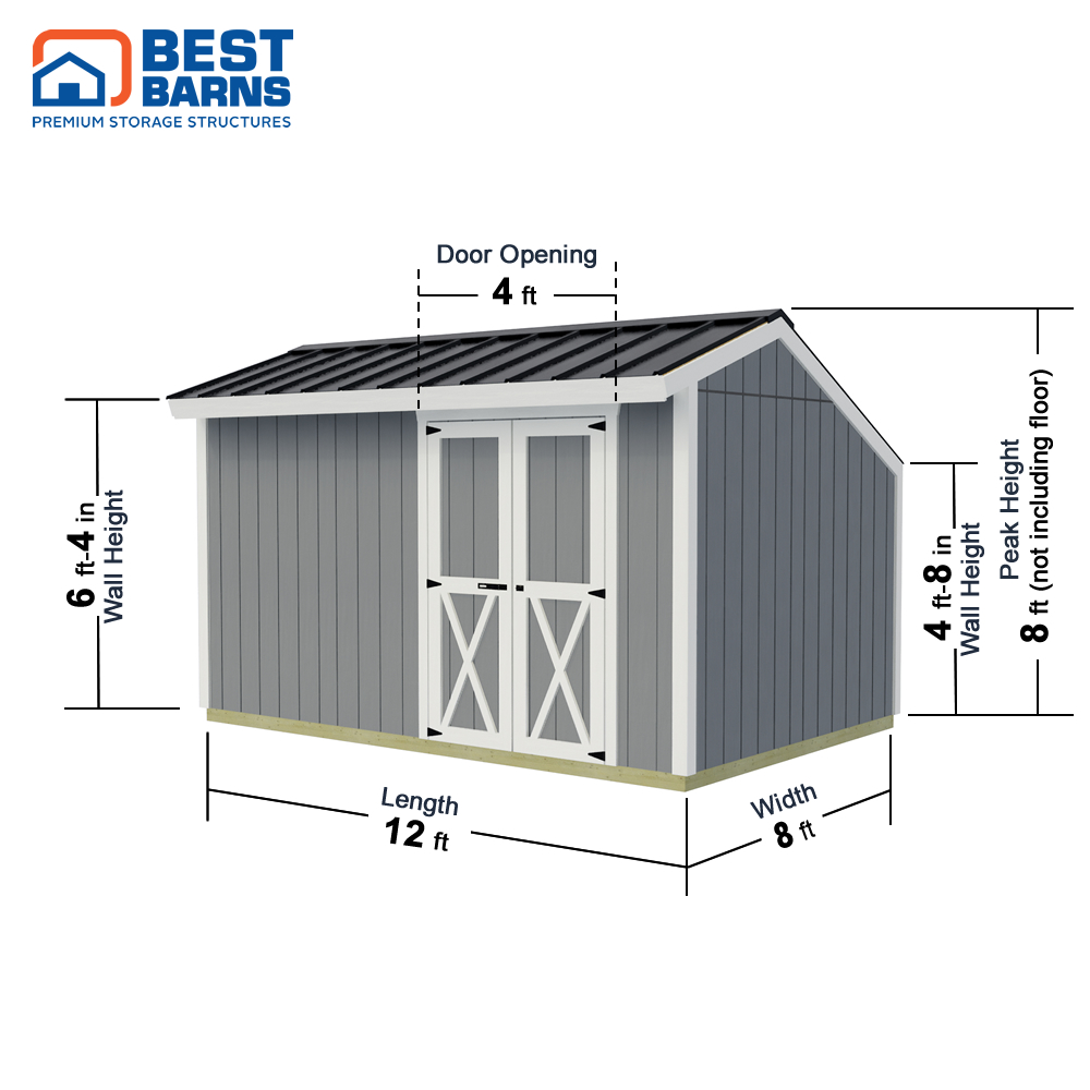 Best Barns 8 x 12 Foot Sophisticated Salt Box Storage Shed