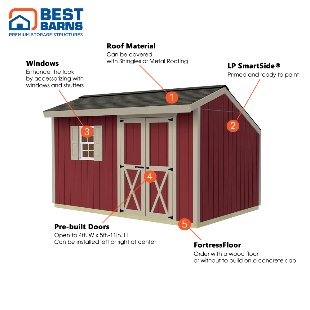 Best Barns 8 x 12 Foot Sophisticated Salt Box Storage Shed