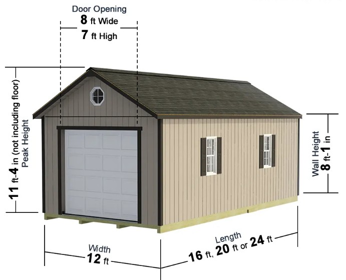Best Barns 12 x 16 Foot Tailored Titan Wooden Garage