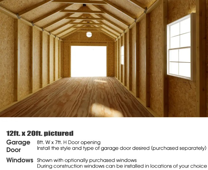 Best Barns 12 x 20 Foot Tailored Titan Vinyl Prepped Garage