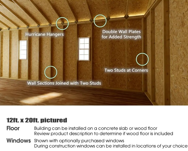 Best Barns 12 x 20 Foot Tailored Titan Vinyl Prepped Garage