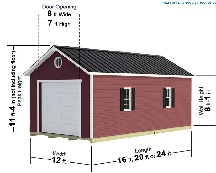 Best Barns 12 x 20 Foot Tailored Titan Vinyl Prepped Garage